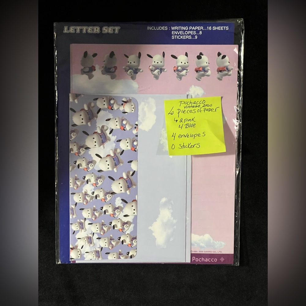 COPY ⭐️VINTAGE 2000 POCHACCO⭐️SANRIO SUPER RARE FIND COLLECTABLE STATIONARY SET